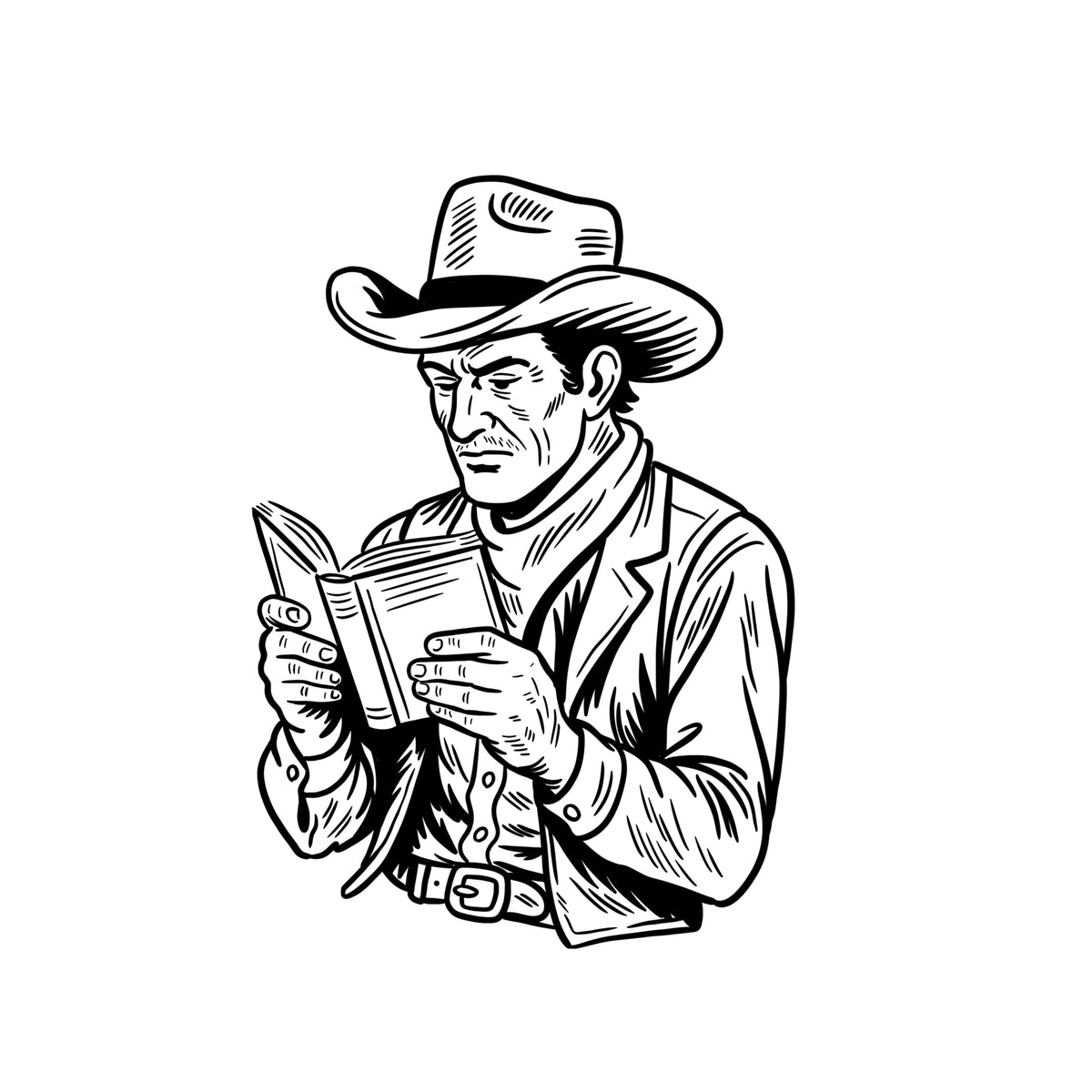 Book reading cowboy