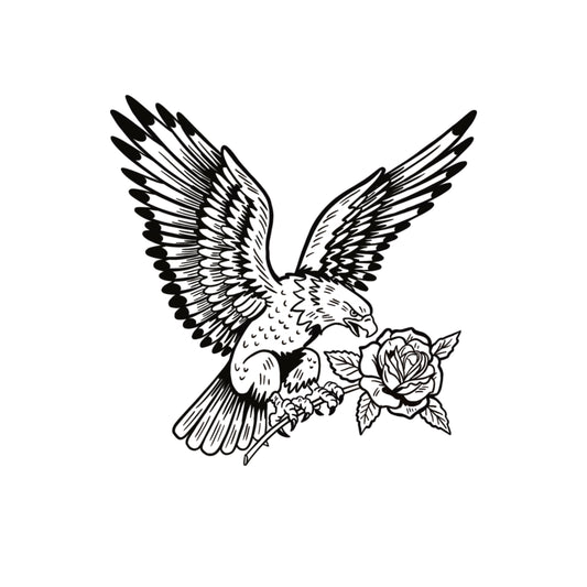 Eagle with rose