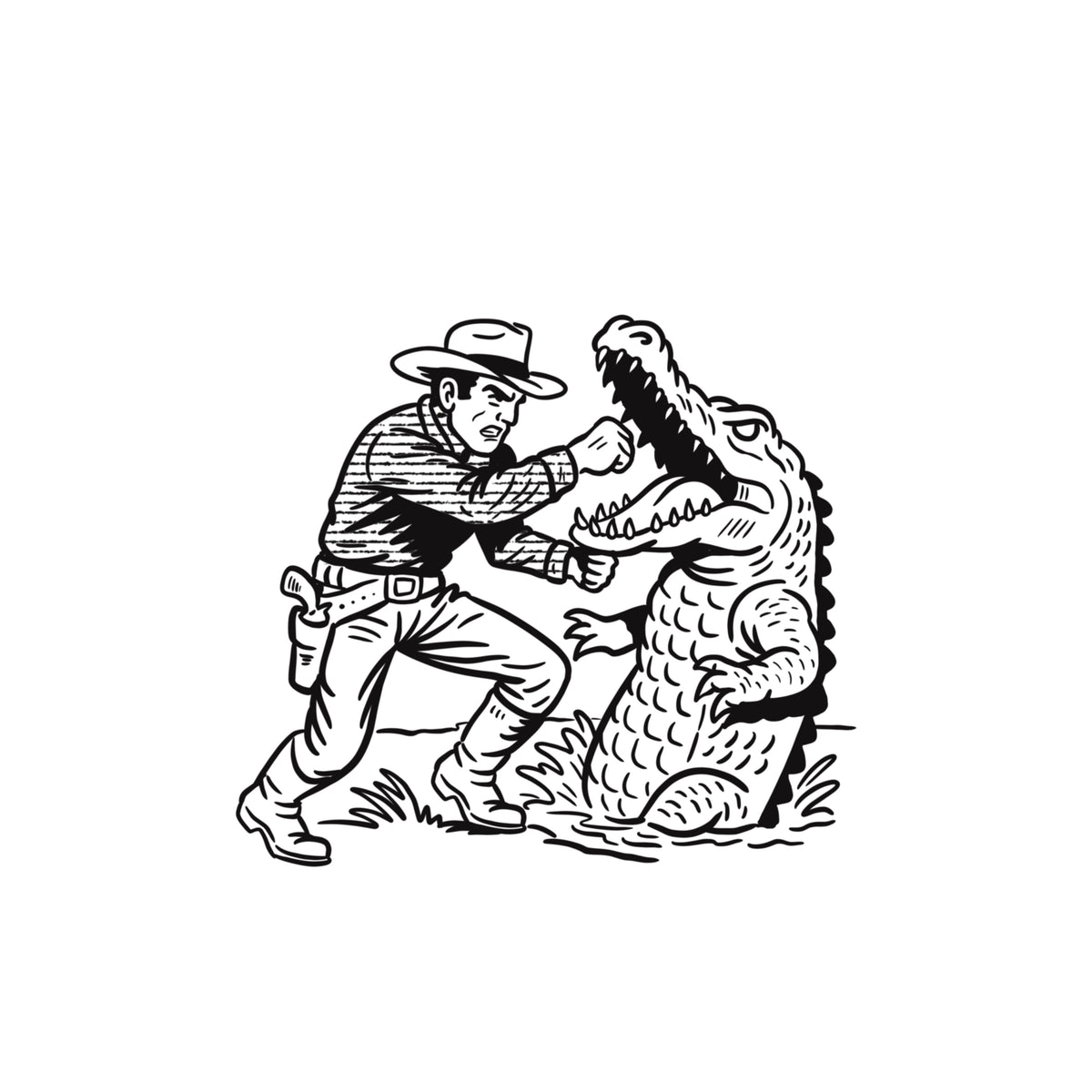 Cowboy and the crocodile