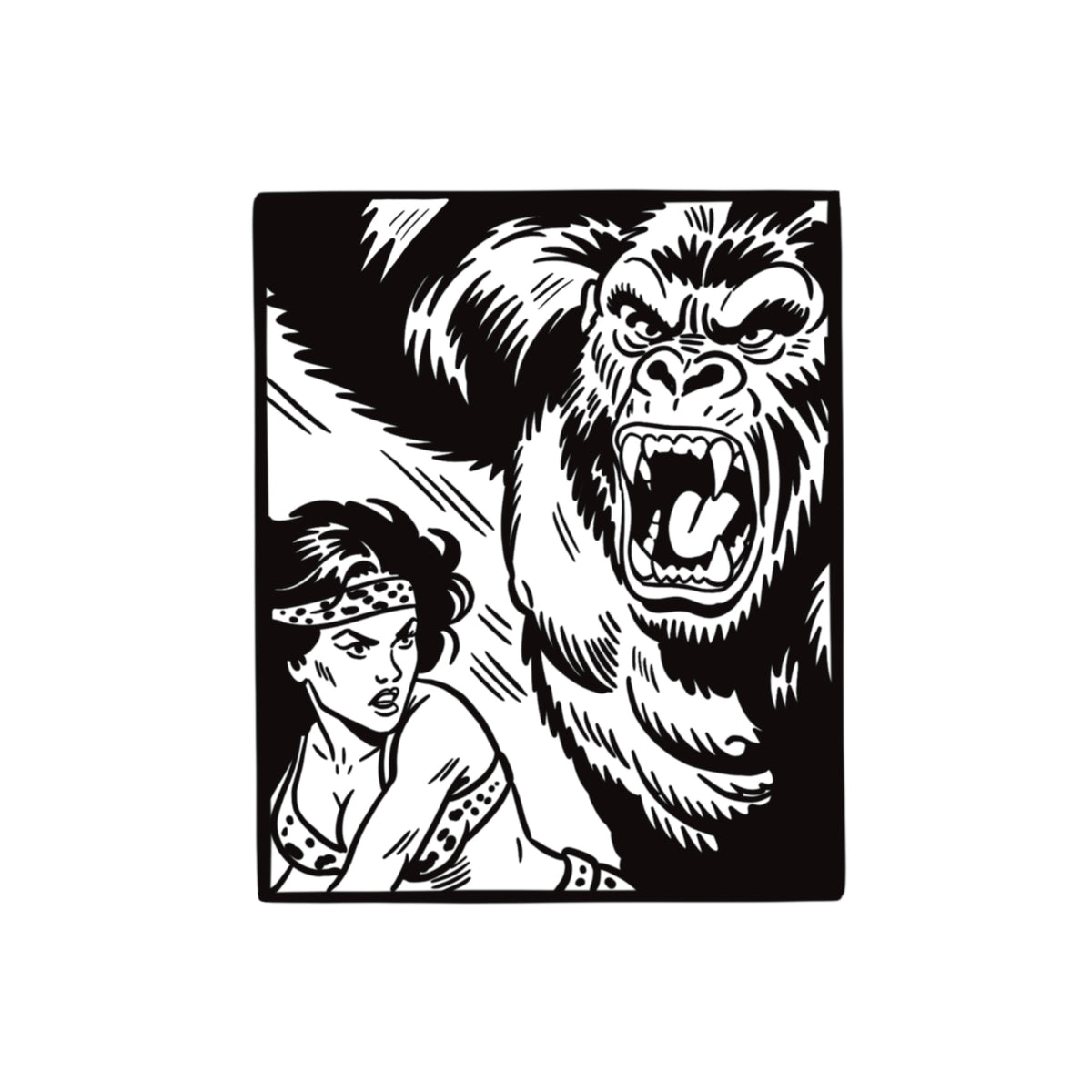 JUNGLE FURY tattoo flash design