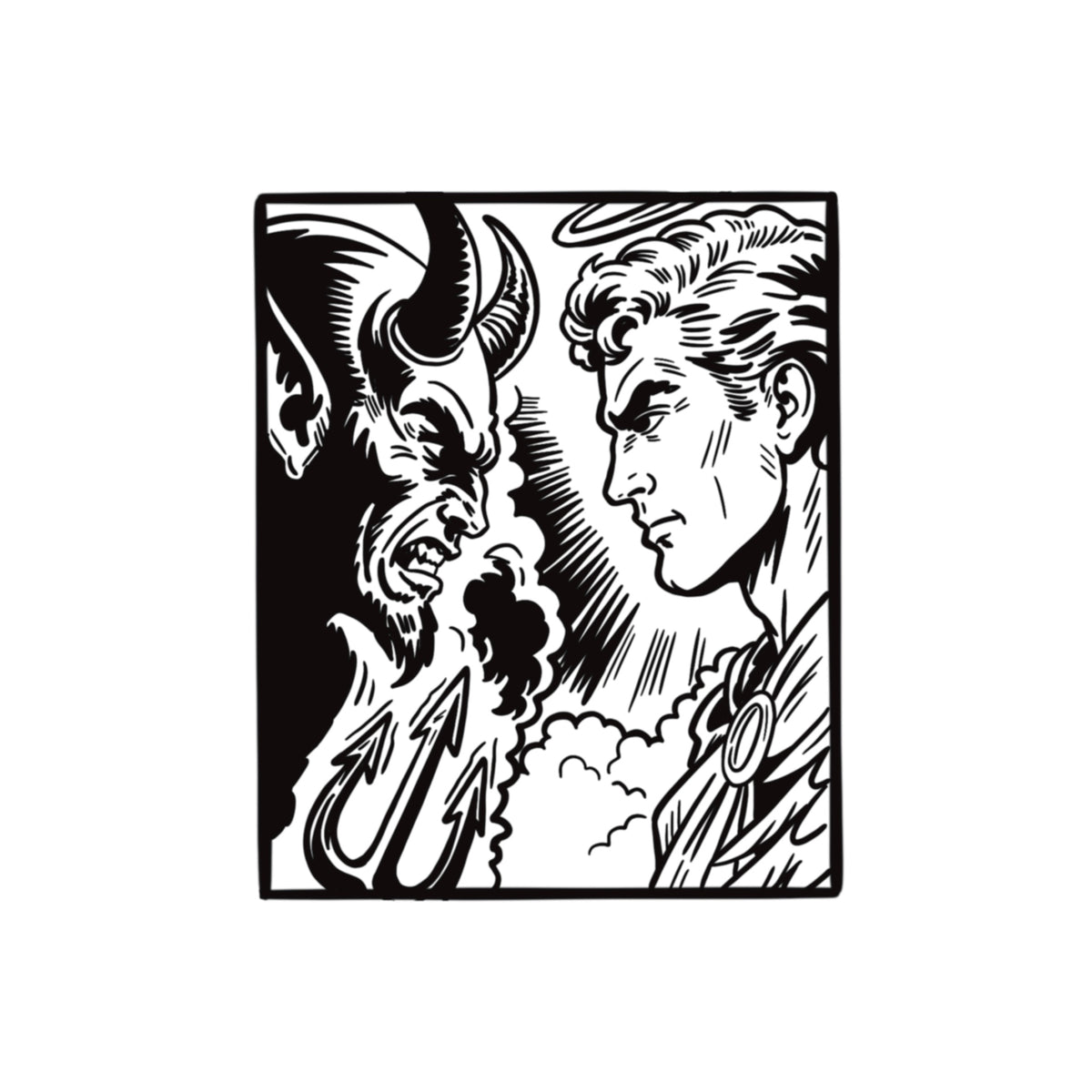 SAINT & SINNER tattoo flash design