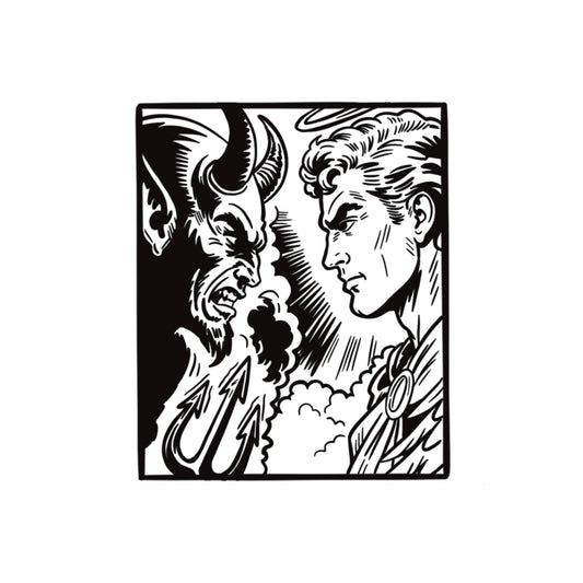 SAINT & SINNER tattoo flash design