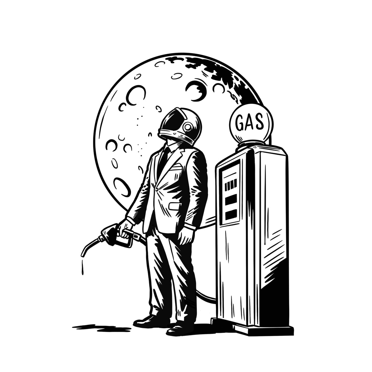 MOON SERVICE STATION flash tattoo design