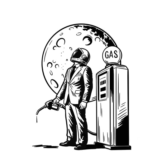 MOON SERVICE STATION flash tattoo design